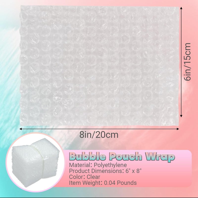 SEUNGCH 50-Pack 6"x8"Clear Bubble Out Bags for Packing & Shipping – Double-Wall Bubble Cushioning Pouch for Moving & Fragile small Items Storage - Image 2